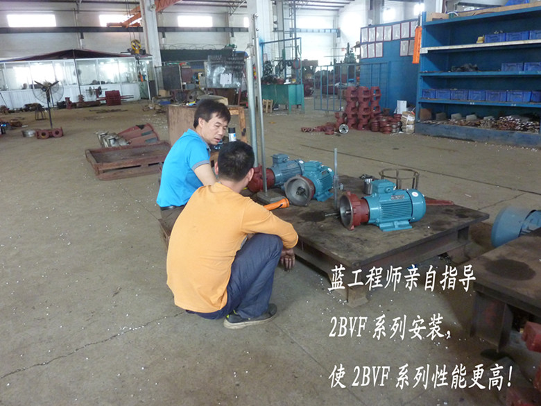 佛真工程師親自指導2BVF水環(huán)式真空泵的安裝，嚴格的安裝要求對水環(huán)式真空泵性能提高有著重要的作用